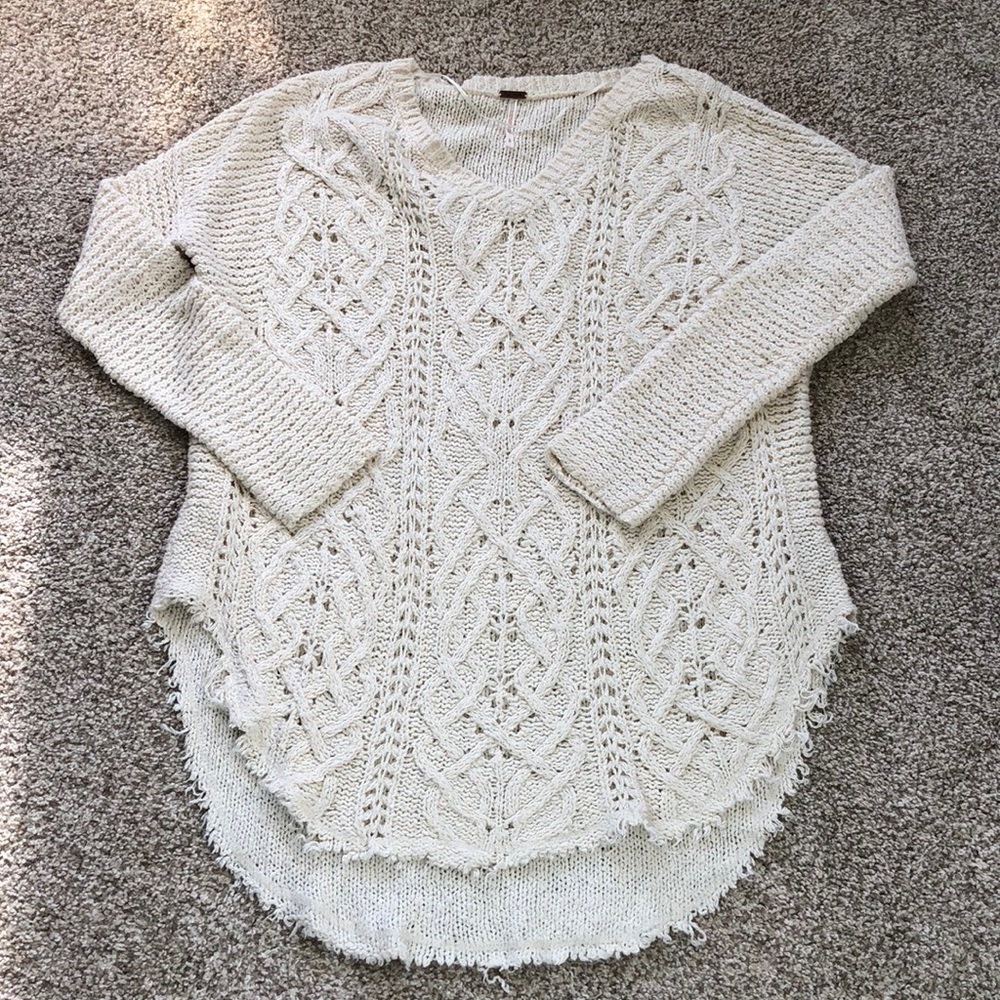 📦 🚚 EVERYTHING MUST GO! Free People Cream Sweater | S - Picture 3 of 6